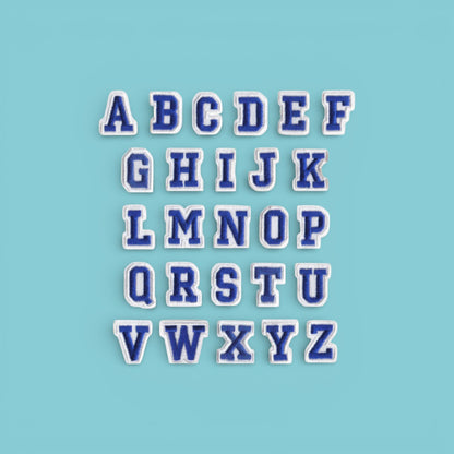 $2 Iron On Patch Blue Letters