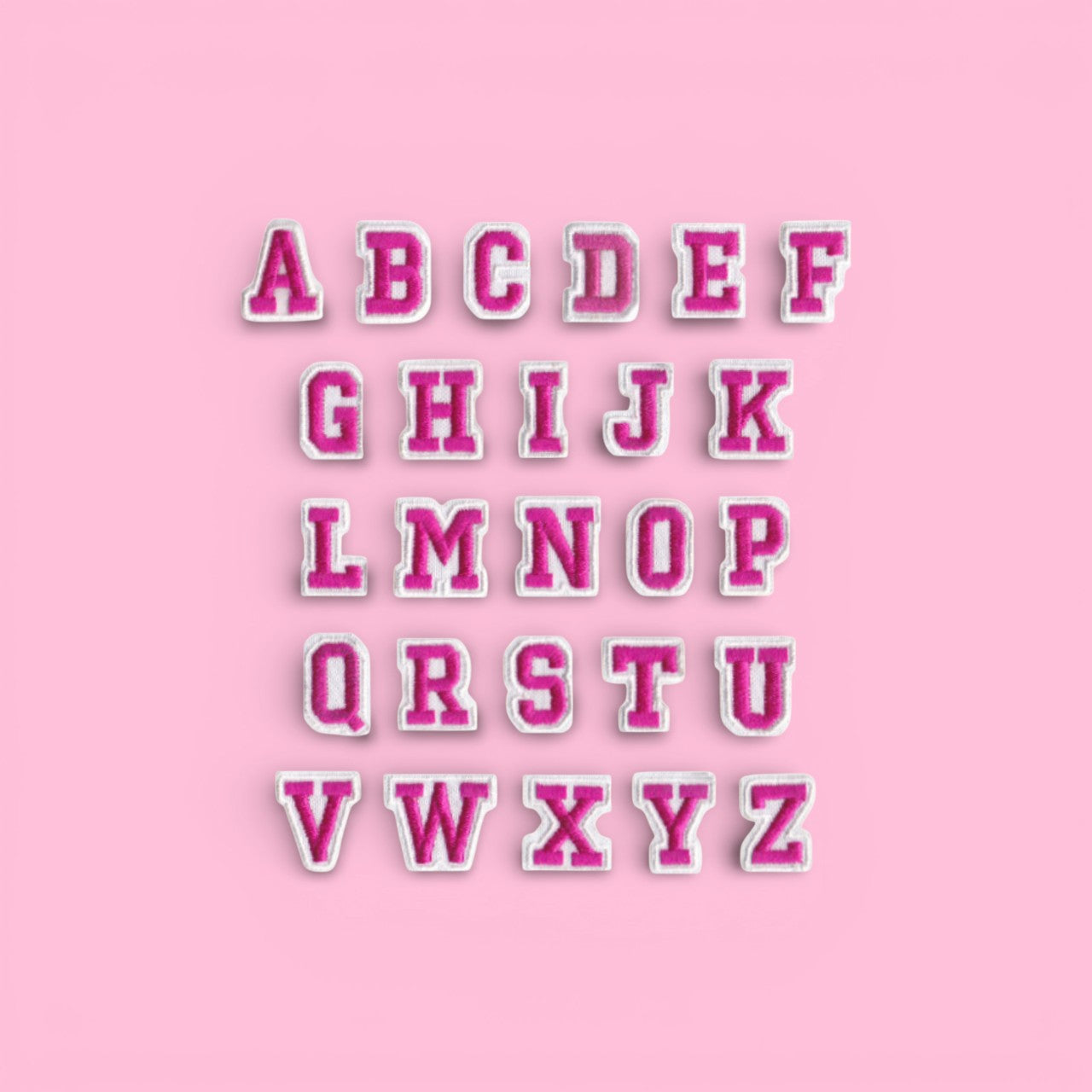 $2 Iron On Patch Pink Letters