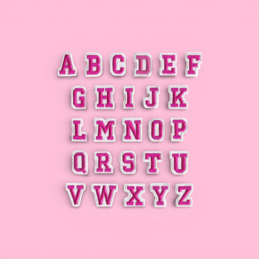 $2 Iron On Patch Pink Letters