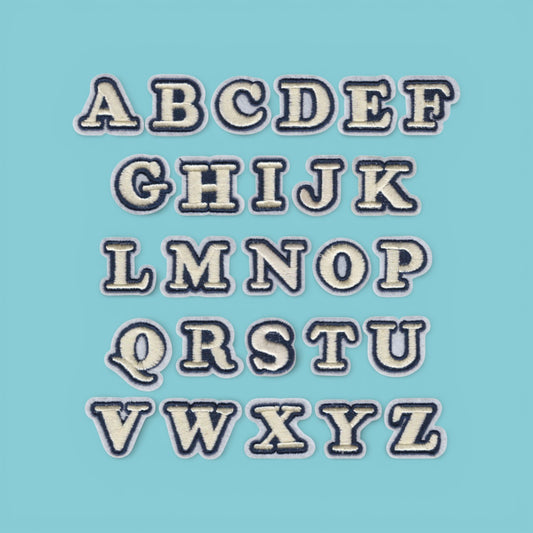 $3 Iron On Patch Ivory Letters