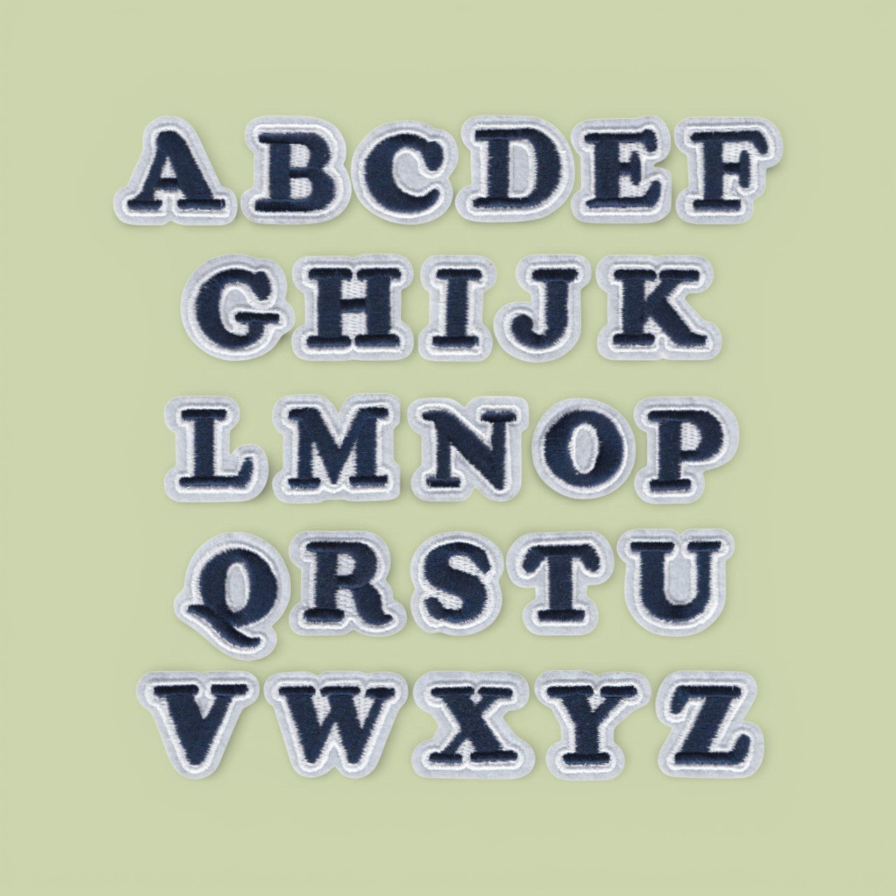 $3 Iron On Patch Navy Letters