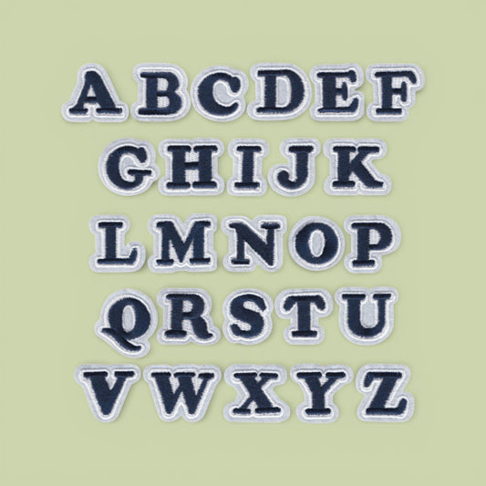 $3 Iron On Patch Navy Letters