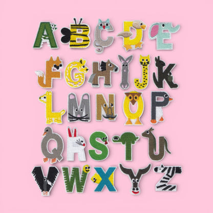 $4 Iron On Patch Animal Letters