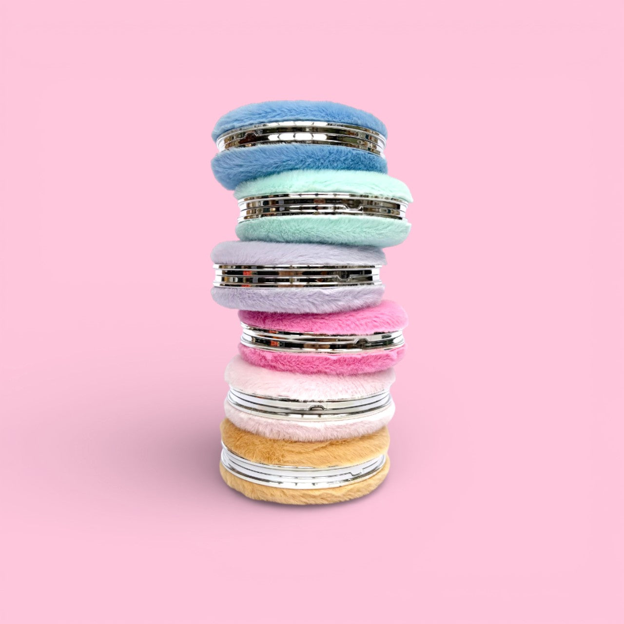 Fluffy Compact Mirror Keyring