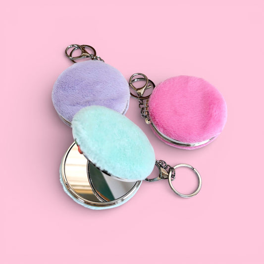 Fluffy Compact Mirror Keyring